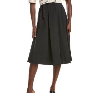 NWT Weekend by MaxMara Folk Pleated Midi Skirt in Black, Size 10.